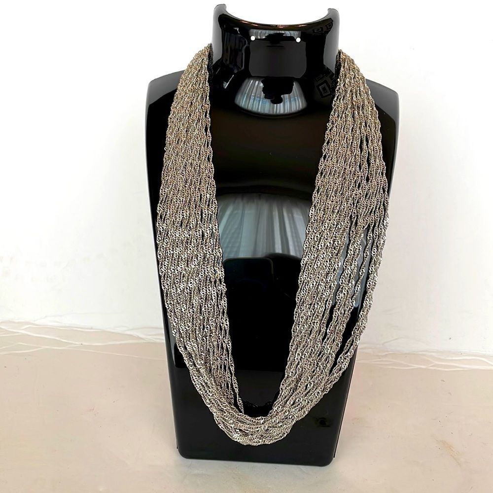 24 STRAND SILVER 16” NECKLACE‎